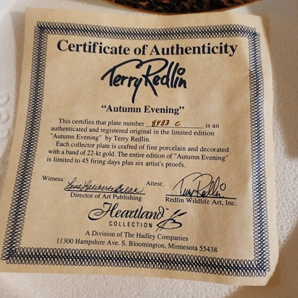 Terry Redlin Autumn Evening collector plate - Picture 4 of 5